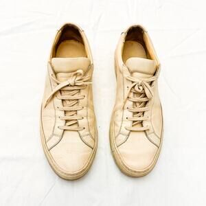 Common Projects Men's Achilles Leather Cream Low Top Sneaker Size 11.5